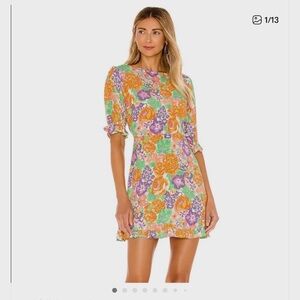 Faithfull the Brand Florence Ade Vibrant Floral Spring-Summer Mini Dress